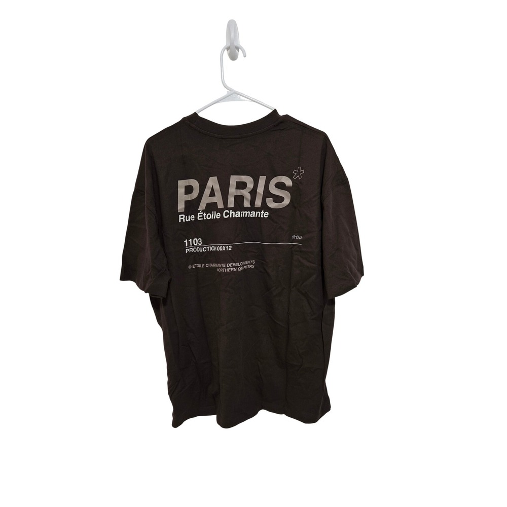 ASOS DESIGN oversized t-shirt with city back print in dark brown - Size Medium